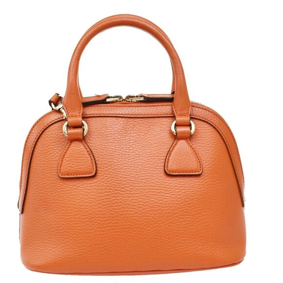 GUCCI Logo Interlocking G 2Way Shoulder Hand Bag Leather Orange GHW 93KB068 - Picture 3 of 14